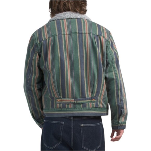 LEVIS Striped Faux Sherpa Trucker Jacket - Picture 2 of 3